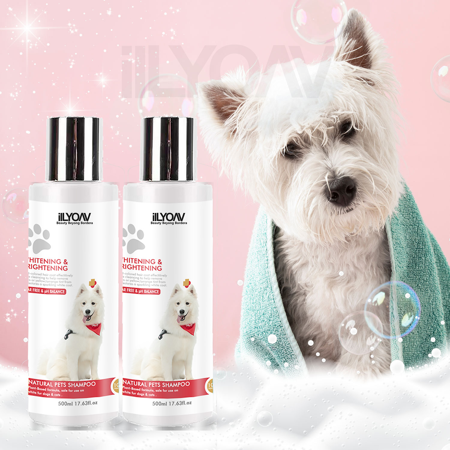 ilLYOAV Pets Shampoo-White&Bright Coat for Dogs